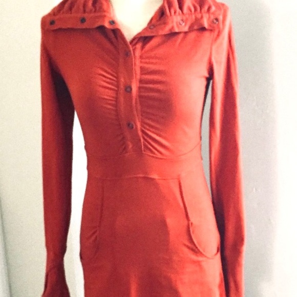 Athleta Cosy Up Snap Button Front Rust Dress XXSmall - Picture 1 of 10